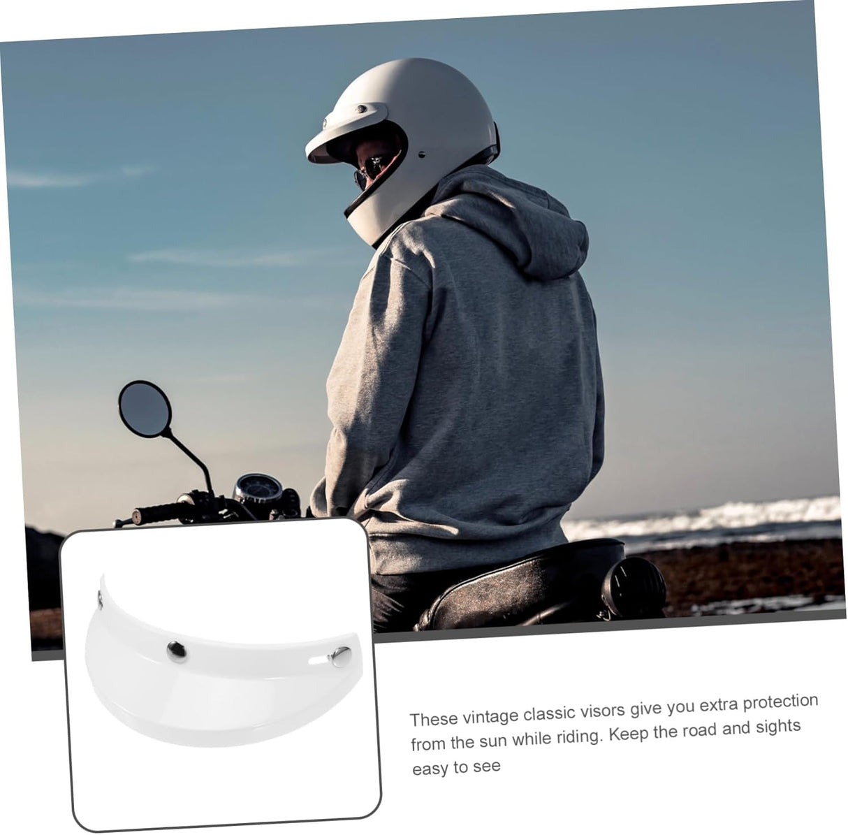 3Pcs Motorcycle Helmet Visor Retro Visor Replacement Insert for Helmet Rain Wiper