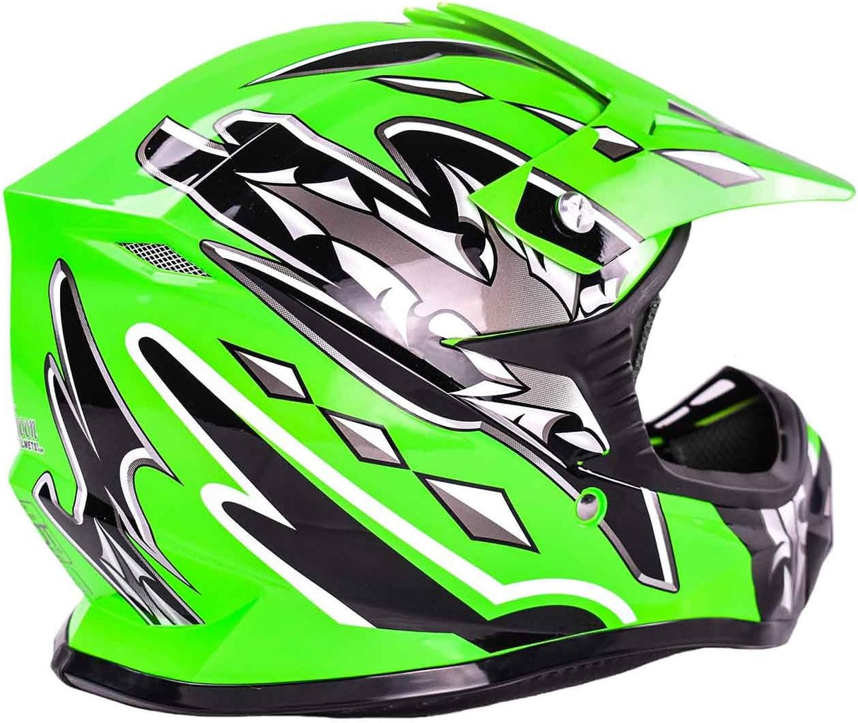 Typhoon Youth Kids Offroad Gear Combo Helmet Gloves Goggles DOT Motocross ATV Dirt Bike MX Motorcycle