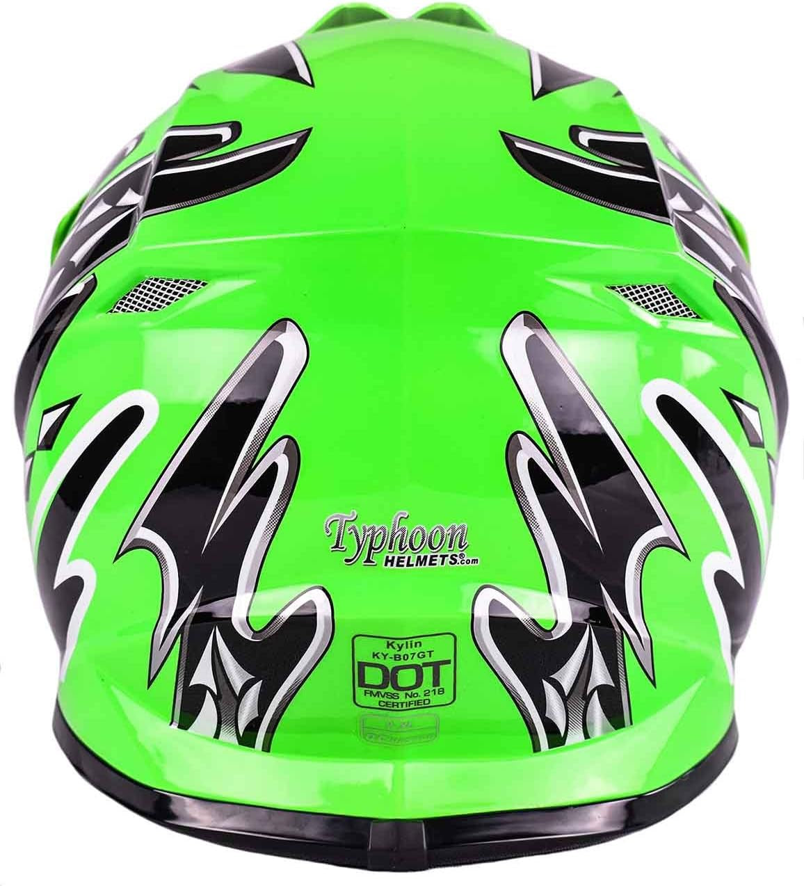 Typhoon Youth Kids Offroad Gear Combo Helmet Gloves Goggles DOT Motocross ATV Dirt Bike MX Motorcycle