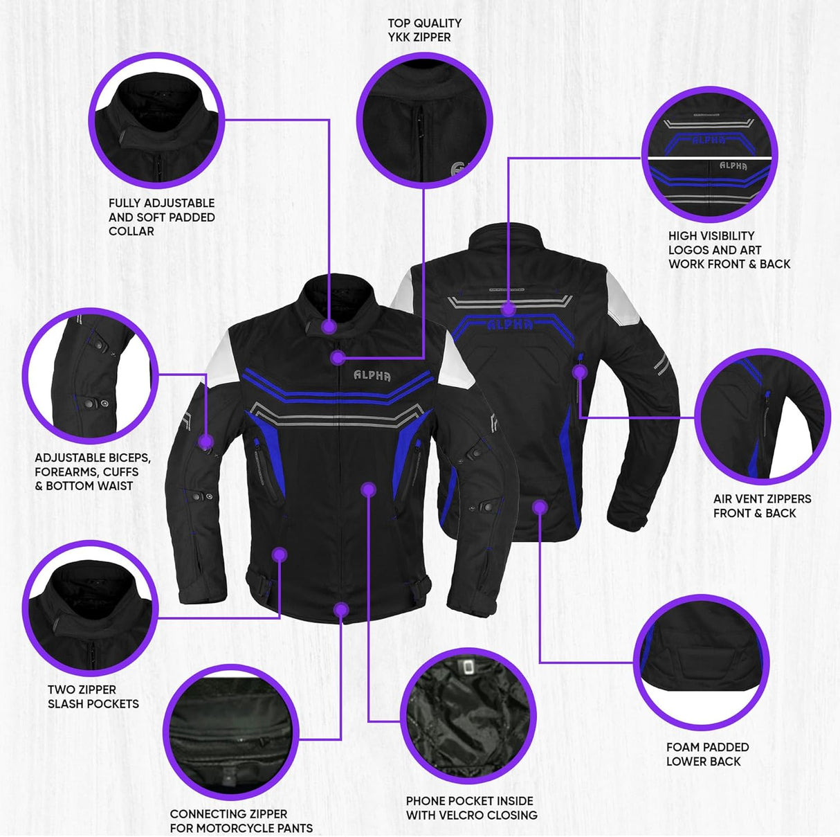 Motorcycle Jacket for Men Waterproof CE Armor Dualsports Enduro Motorbike Riding Biker Offroad Dirtbike Jacket