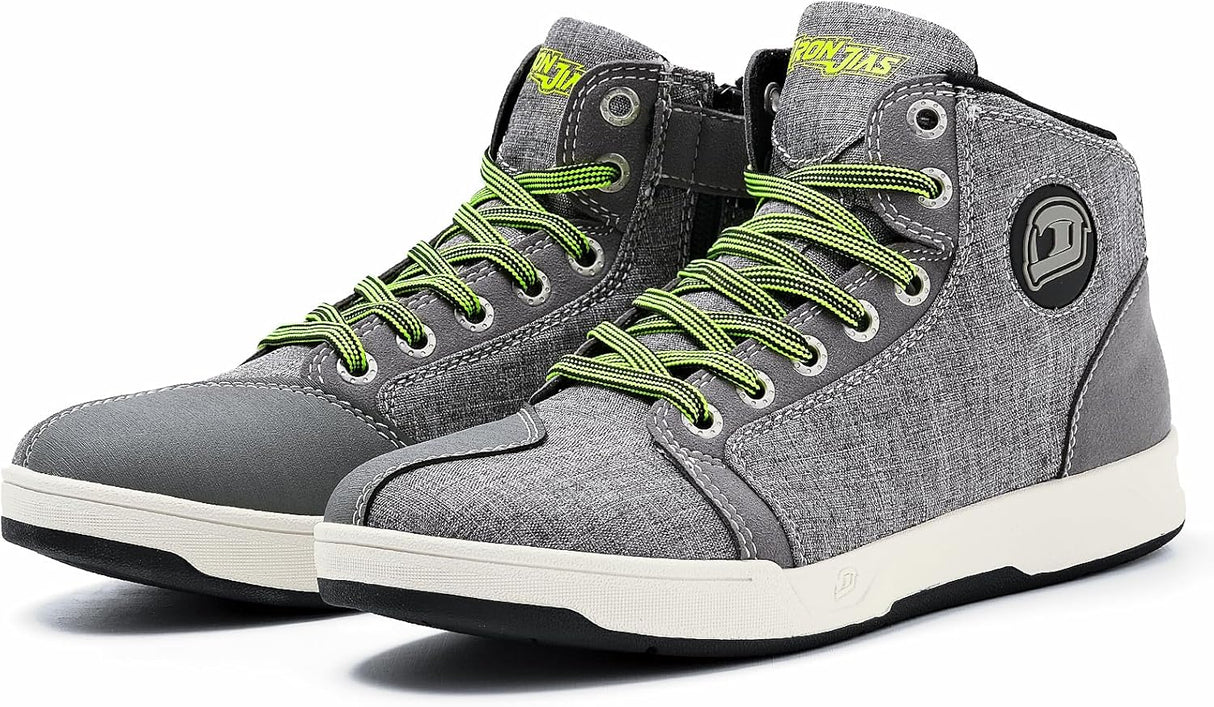 Motorcycle Shoes for Men, Breathable Anti-Slip Protective Gear, Powersport Casual Motorcycle Riding Boots (Grey 11)