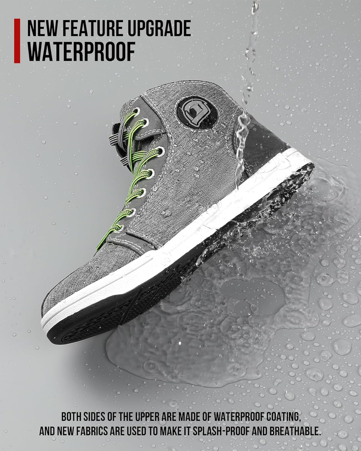 Motorcycle Shoes for Men, Breathable Anti-Slip Protective Gear, Powersport Casual Motorcycle Riding Boots (Grey 11)