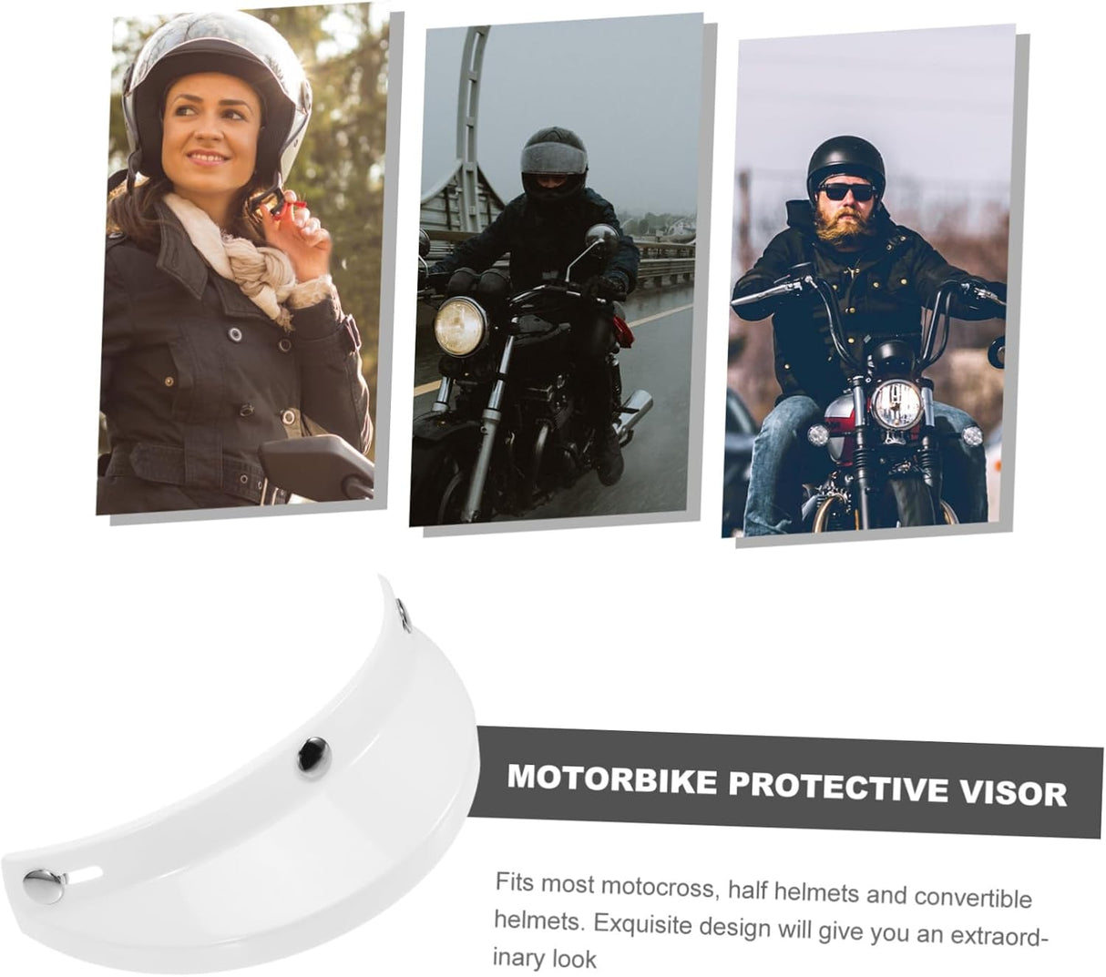 3Pcs Motorcycle Helmet Visor Retro Visor Replacement Insert for Helmet Rain Wiper