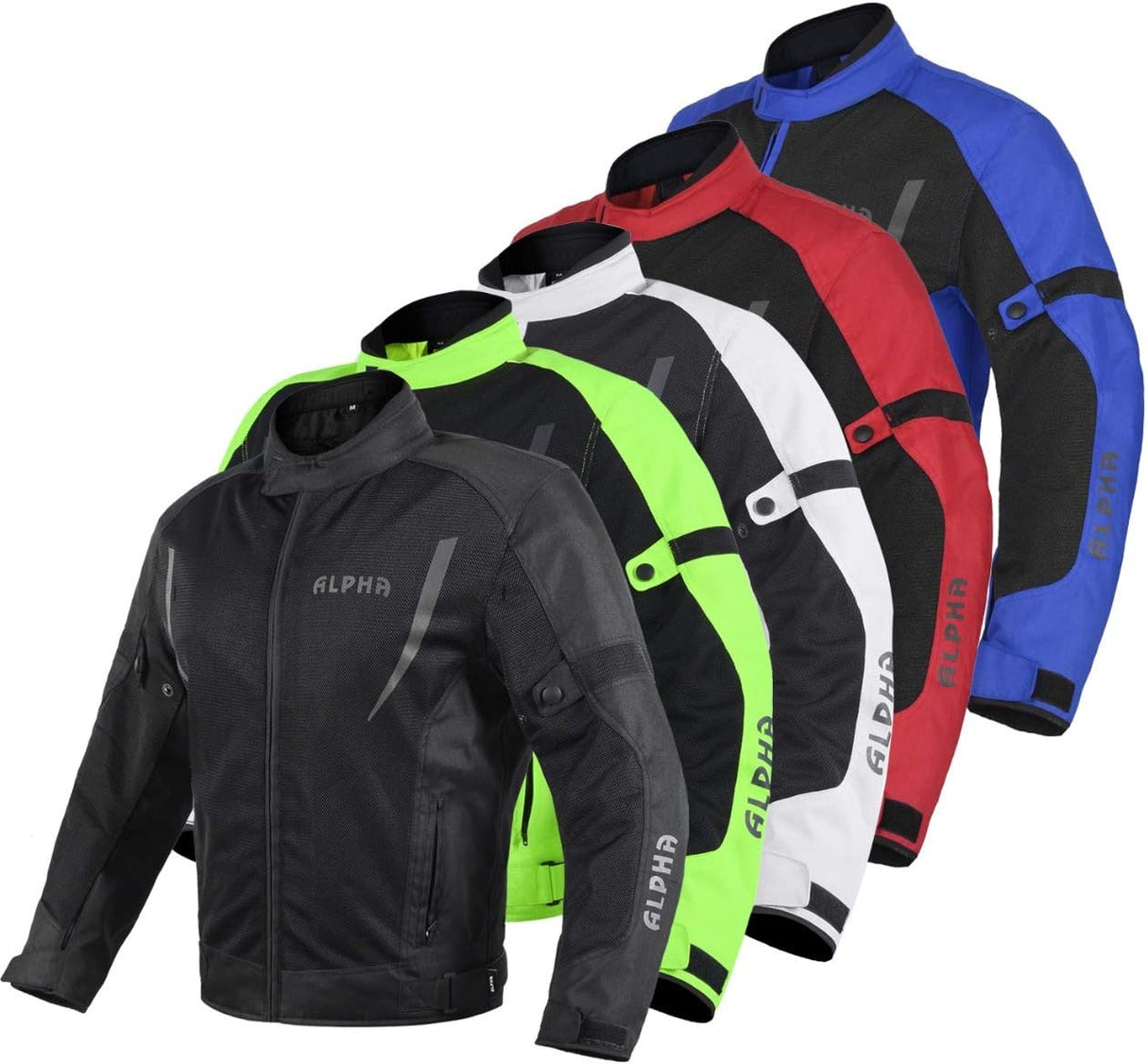 HI VIS MESH MOTORCYCLE JACKET for MENS RIDING BIKERS RACING DUAL SPORTS BIKE ARMORED PROTECTIVE… (BLACK, 4X-LARGE)