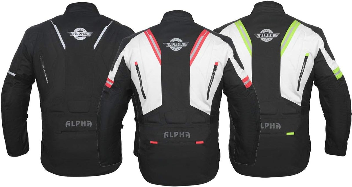 ACG TAHOE-J106 MOTORCYCLE ADV JACKET (BLACK/RED, 4X-LARGE)