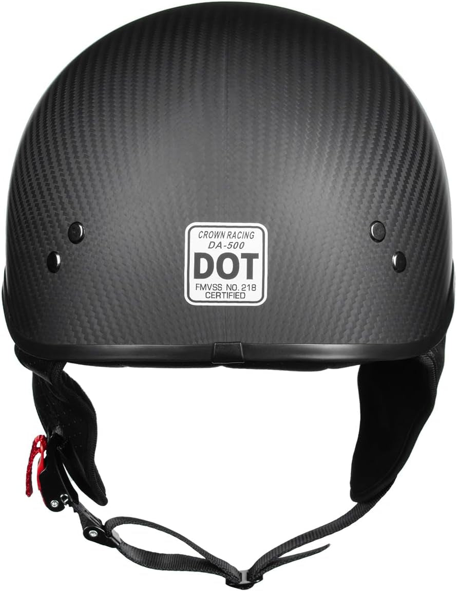 Carbon Fiber DOT Motorcycle Helmet Summer Motorcycle Hard Hat Matte Retro Half Helmet