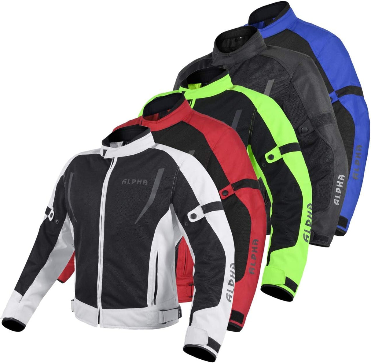 HI VIS MESH MOTORCYCLE JACKET for MENS RIDING BIKERS RACING DUAL SPORTS BIKE ARMORED PROTECTIVE... (GRAY, MEDIUM)