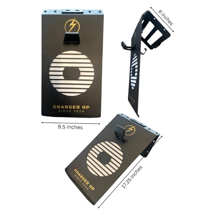 Charged Up Wall Mounted Helmet Rack With Dual USB Ports