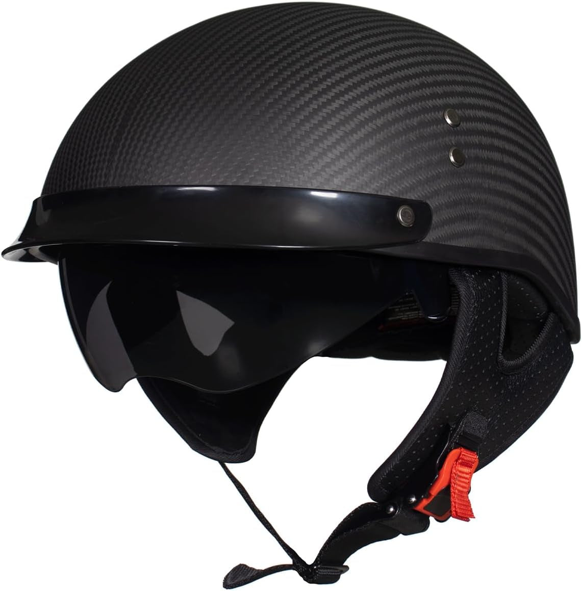 Carbon Fiber DOT Motorcycle Helmet Summer Motorcycle Hard Hat Matte Retro Half Helmet