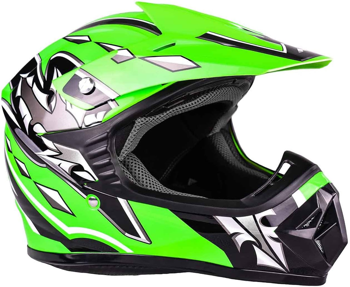 Typhoon Youth Kids Offroad Gear Combo Helmet Gloves Goggles DOT Motocross ATV Dirt Bike MX Motorcycle