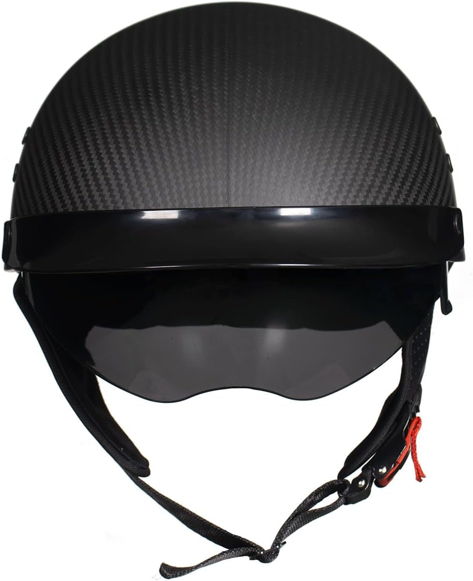 Carbon Fiber DOT Motorcycle Helmet Summer Motorcycle Hard Hat Matte Retro Half Helmet