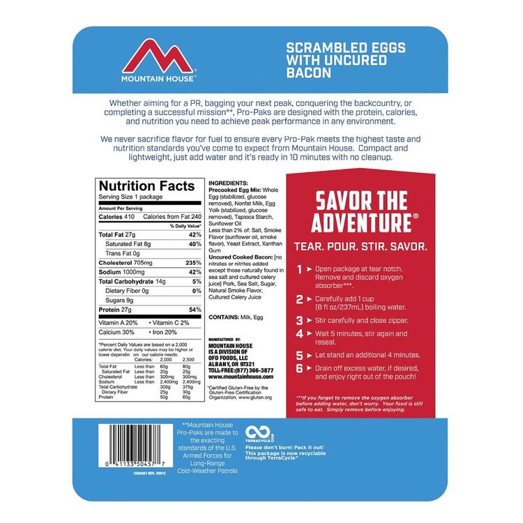 Mountain House Scrambled Eggs With Bacon Pro-Pak