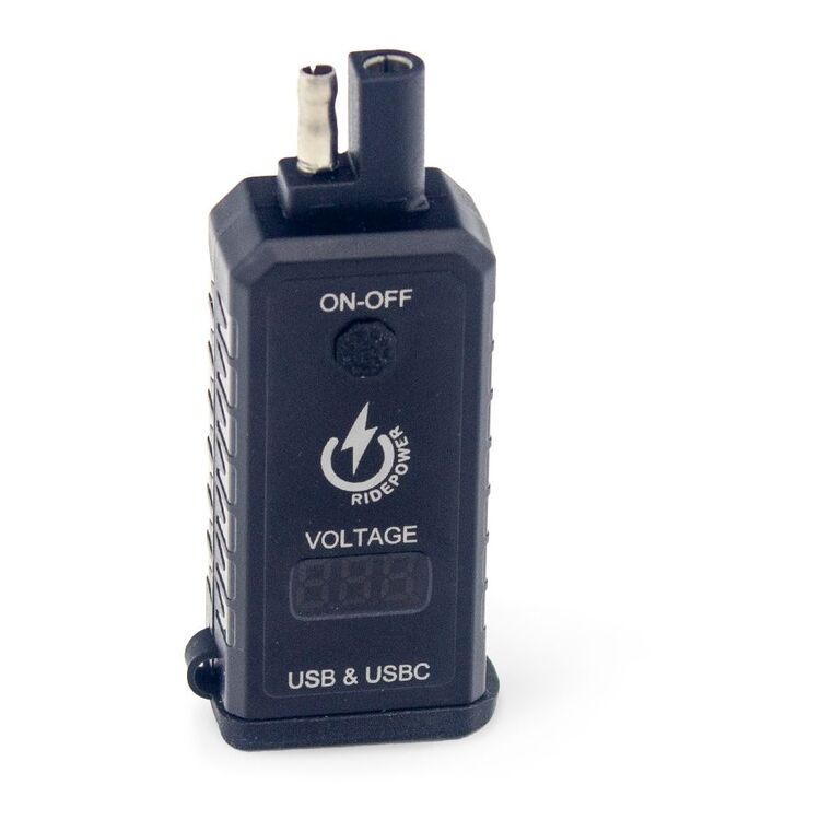 RidePower SAE To USB / USB-C Outlet With Voltage Display