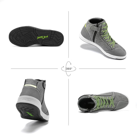 Motorcycle Shoes for Men, Breathable Anti-Slip Protective Gear, Powersport Casual Motorcycle Riding Boots (Grey 11)