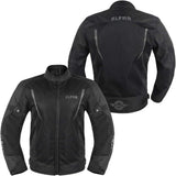HI VIS MESH MOTORCYCLE JACKET for MENS RIDING BIKERS RACING DUAL SPORTS BIKE ARMORED PROTECTIVE… (BLACK, 4X-LARGE)