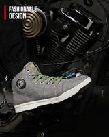 Motorcycle Shoes for Men, Breathable Anti-Slip Protective Gear, Powersport Casual Motorcycle Riding Boots (Grey 11)