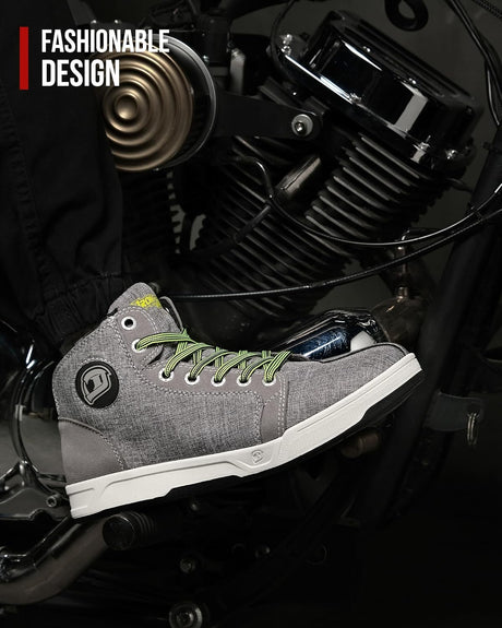 Motorcycle Shoes for Men, Breathable Anti-Slip Protective Gear, Powersport Casual Motorcycle Riding Boots (Grey 11)