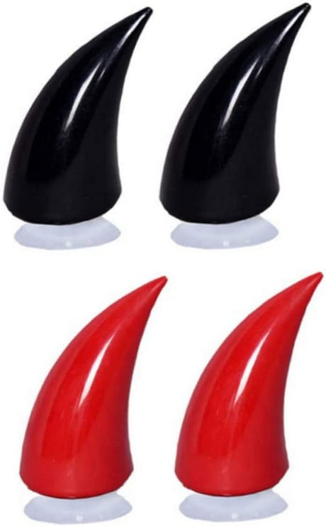 Motorcycle Helmet Horns, 4PCS Helmet Devil Horn with Suction Cup, Waterproof Helmet Horns, Helmet Accessories Decoration for Motorbike Bicycle Motorcycle
