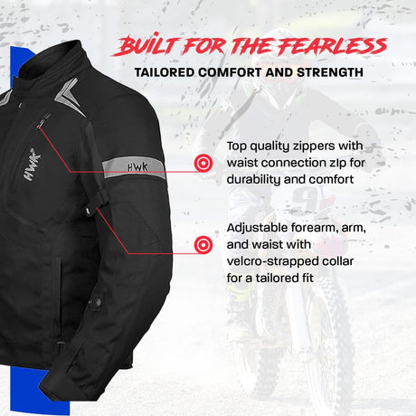 Scorpion Motorcycle Jacket for Men & Women, Motor Bike Jacket and Motorcycle Gear with Body Armor Foam Padding & Breathable Cordura Fabric, Reflective Jacket for Night Visibility - Black, 3X-Large