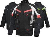 ACG TAHOE-J106 MOTORCYCLE ADV JACKET (BLACK/RED, 4X-LARGE)