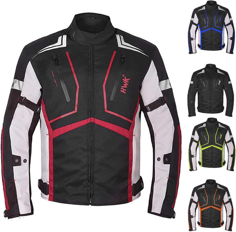 Scorpion Motorcycle Jacket for Men & Women, Motor Bike Jacket and Motorcycle Gear with Body Armor Foam Padding & Breathable Cordura Fabric, Reflective Jacket for Night Visibility - Red, Medium