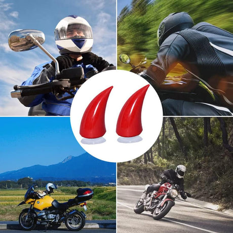 Motorcycle Helmet Horns, 4PCS Helmet Devil Horn with Suction Cup, Waterproof Helmet Horns, Helmet Accessories Decoration for Motorbike Bicycle Motorcycle