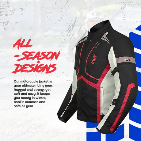 Scorpion Motorcycle Jacket for Men & Women, Motor Bike Jacket and Motorcycle Gear with Body Armor Foam Padding & Breathable Cordura Fabric, Reflective Jacket for Night Visibility - Red, Medium