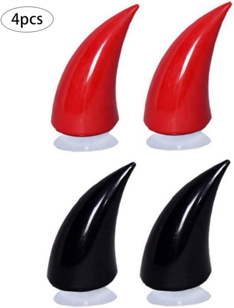 Motorcycle Helmet Horns, 4PCS Helmet Devil Horn with Suction Cup, Waterproof Helmet Horns, Helmet Accessories Decoration for Motorbike Bicycle Motorcycle
