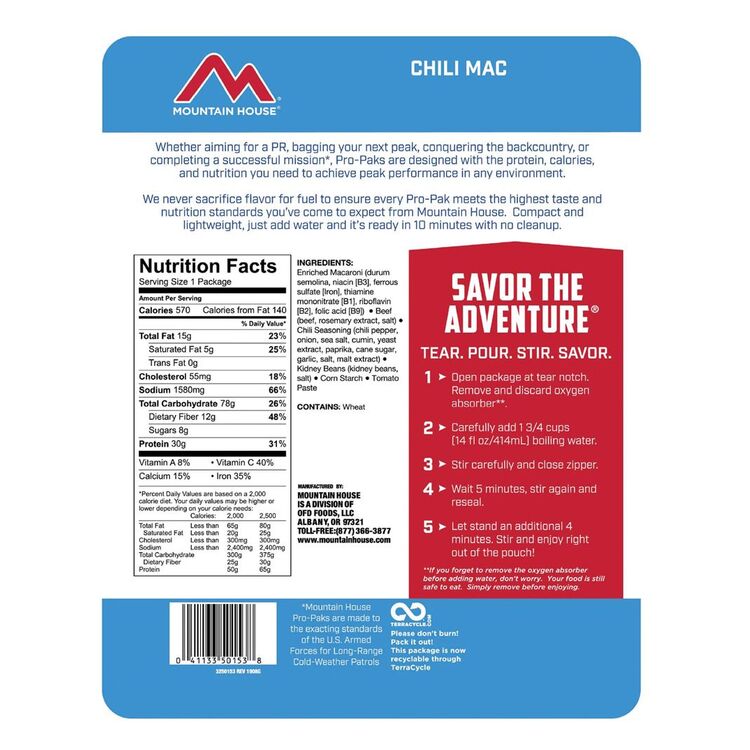 Mountain House Chili Mac With Beef Pro-Pak