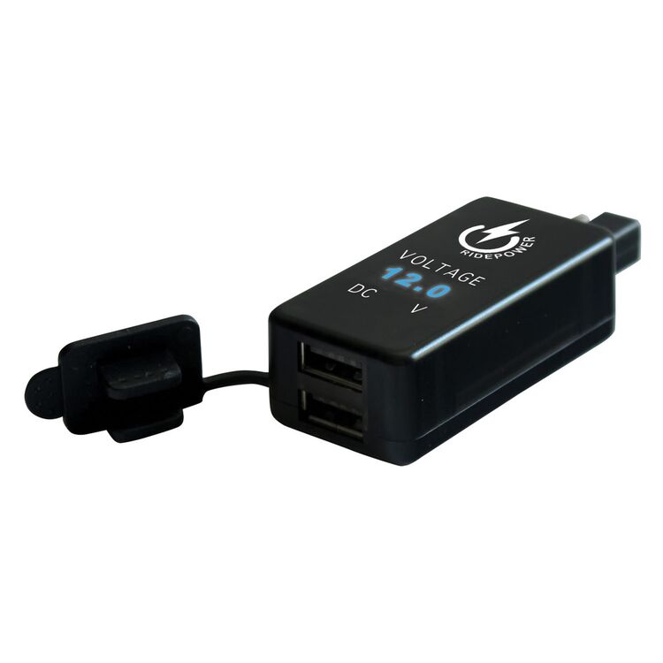 RidePower SAE-Dual USB Adapter with Digital Voltage Indicator